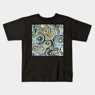 Zen circles I abstract round watercolor shapes with ink doodles Kids T-Shirt